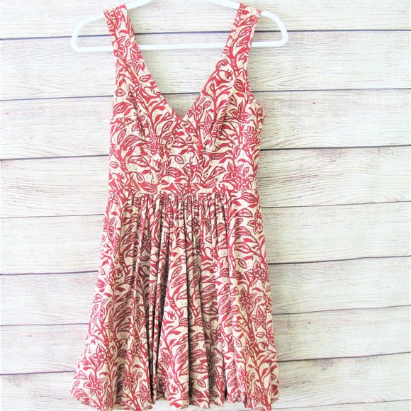 Tracy Reese Red & Cream Floral Dress - Picture 6 of 9